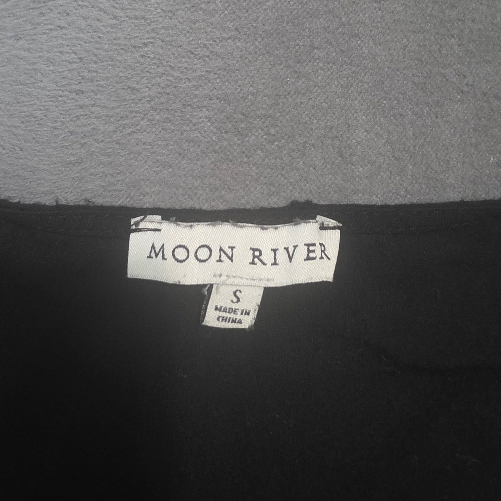 Moon River Womens Black Crochet Lace Button Front Midi Dress T85541 Small
